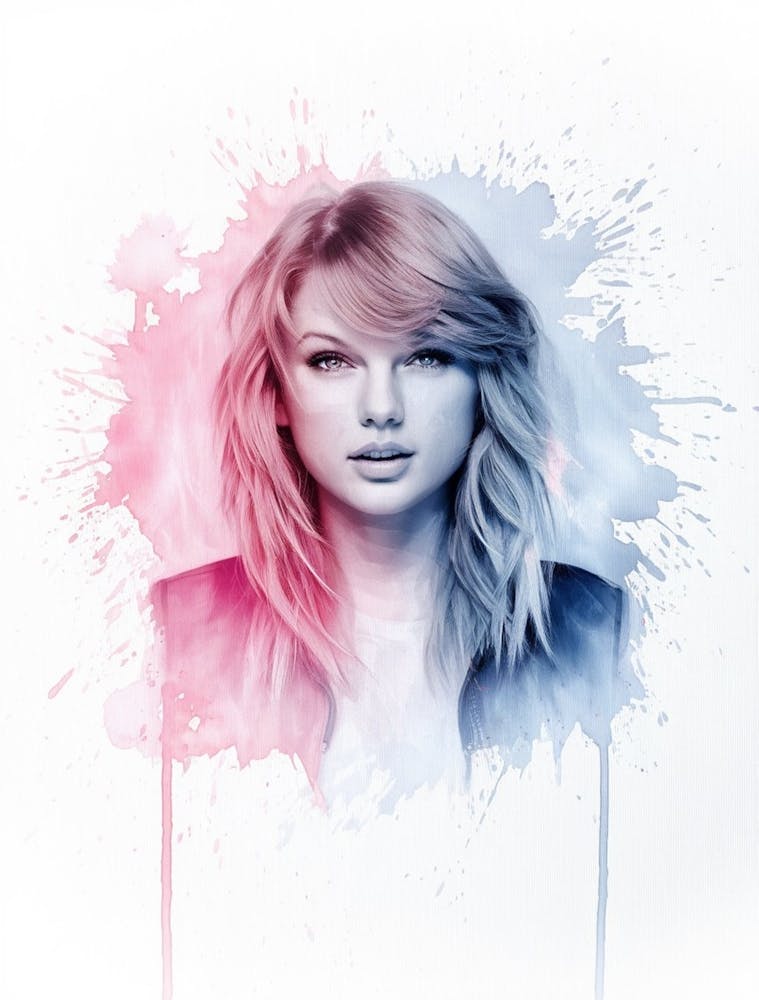 Taylor Swift portrait watercolour