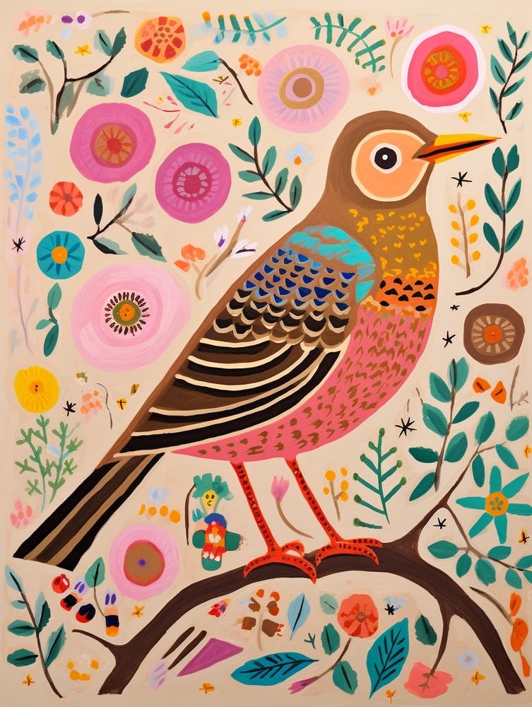 Pink Scandi Hermit Thrush 1