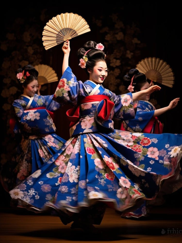 Awa Odori Dance Japanese Traditional Illustration 2