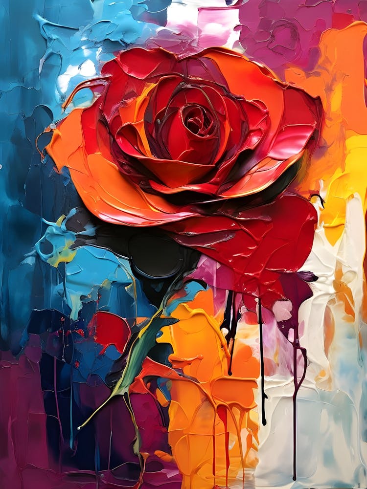 Abstract Rose Painting