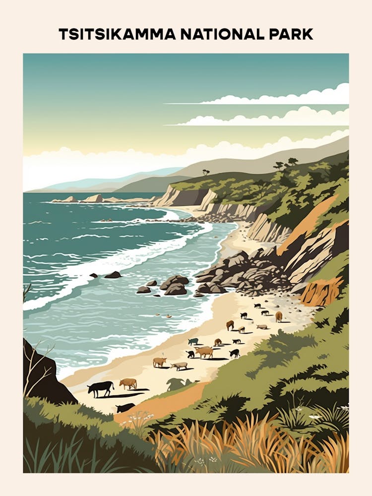 Tsitsikamma National Park Midcentury Travel Poster