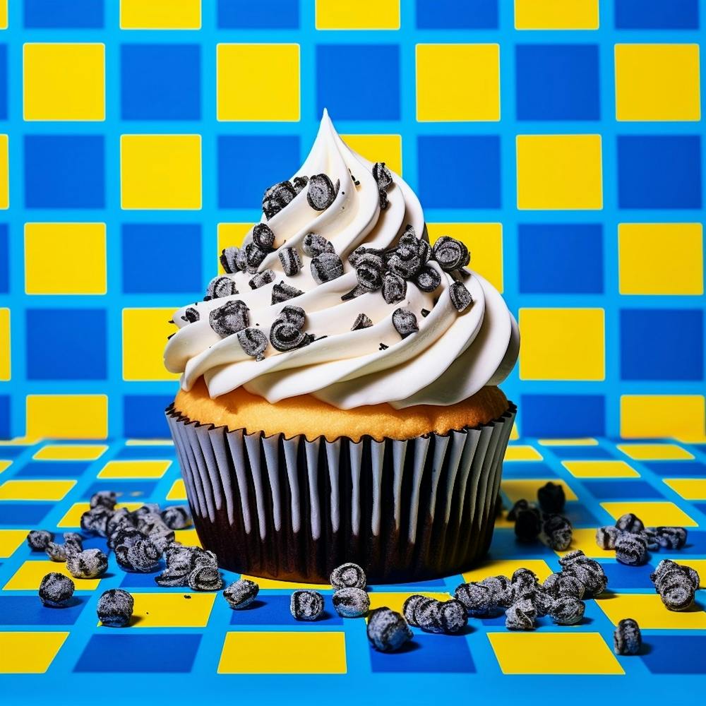 Cupcake Blue Checkerboard 4