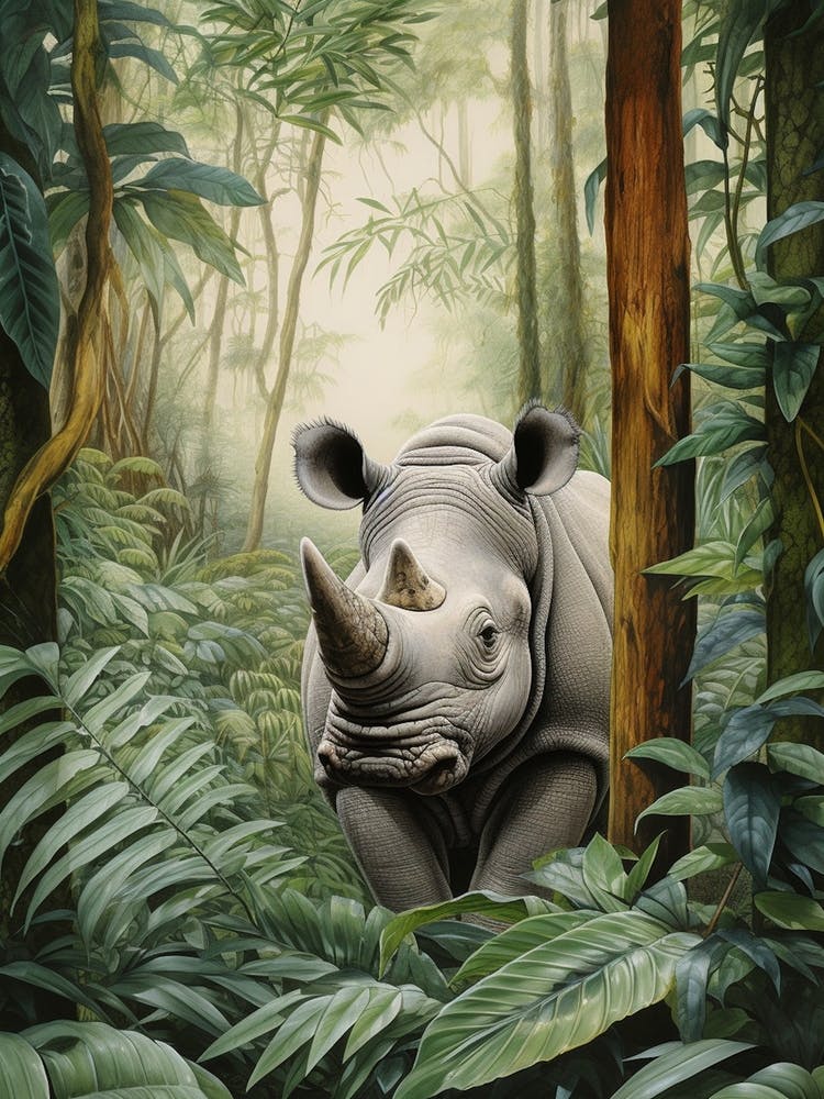 Rhino Deep In The Nature 3