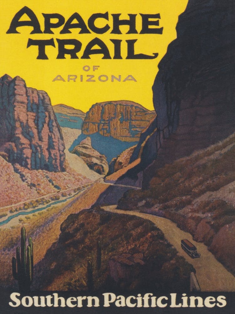Apache Trail Arizona Vintage Travel Poster