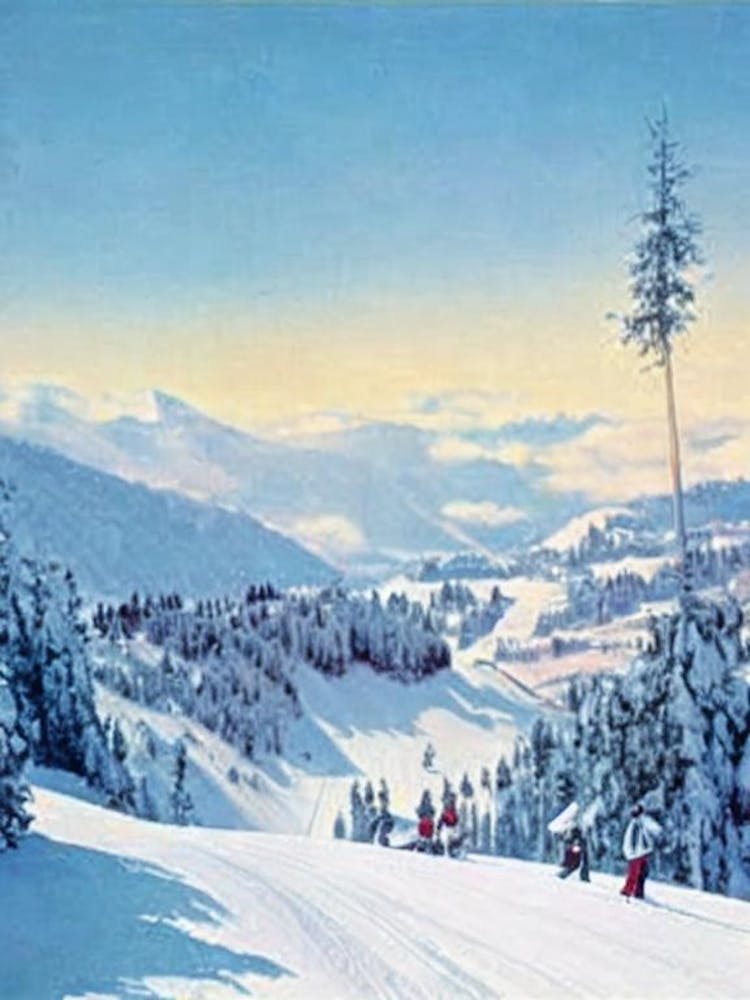 Cortina D'Ampezzo, Italy Vintage Skiing Poster