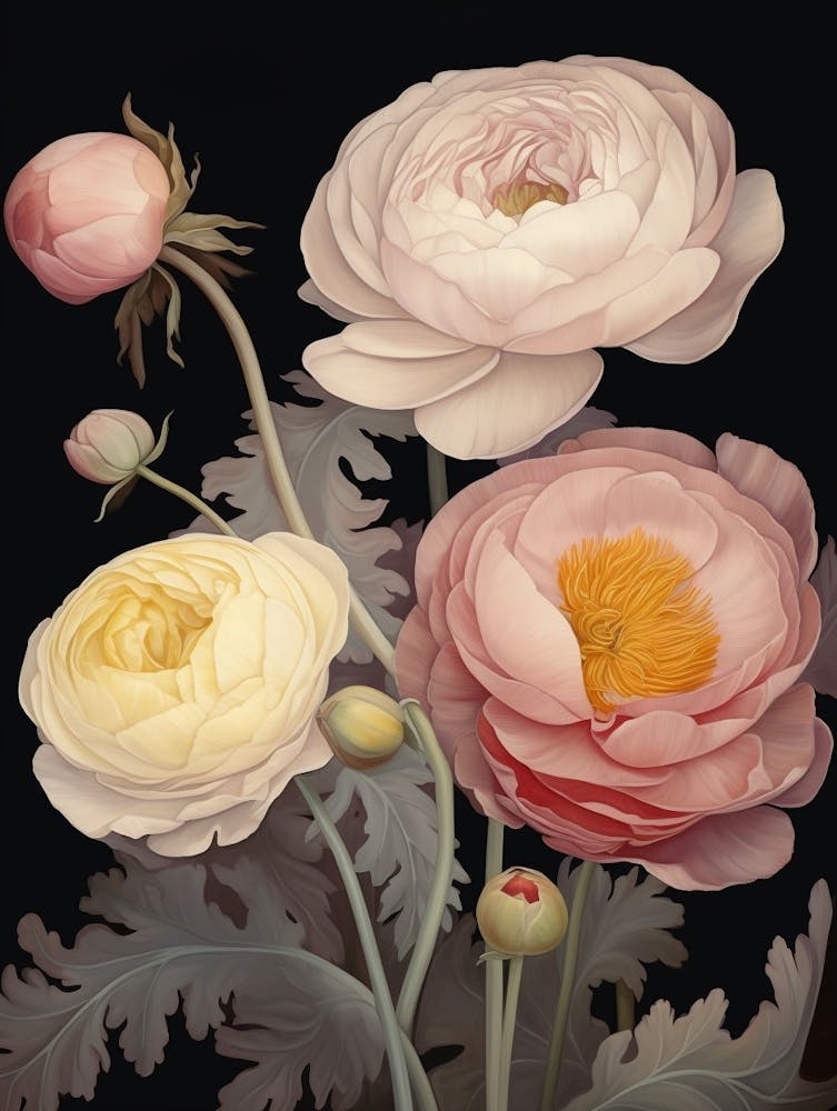 Ranunculus 1 Flower Painting