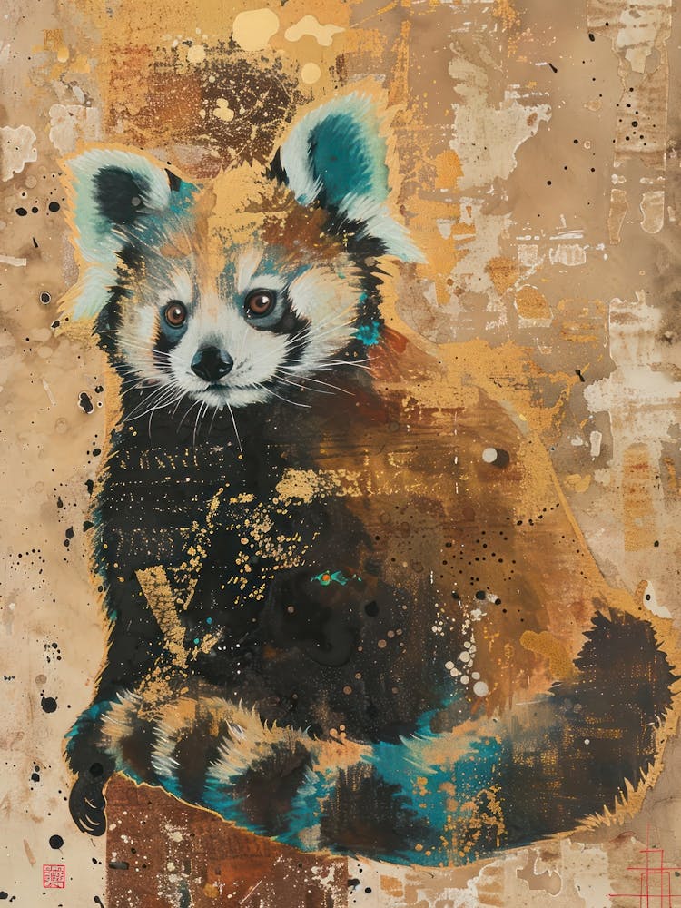 Red Panda Gold Effect Collage 1