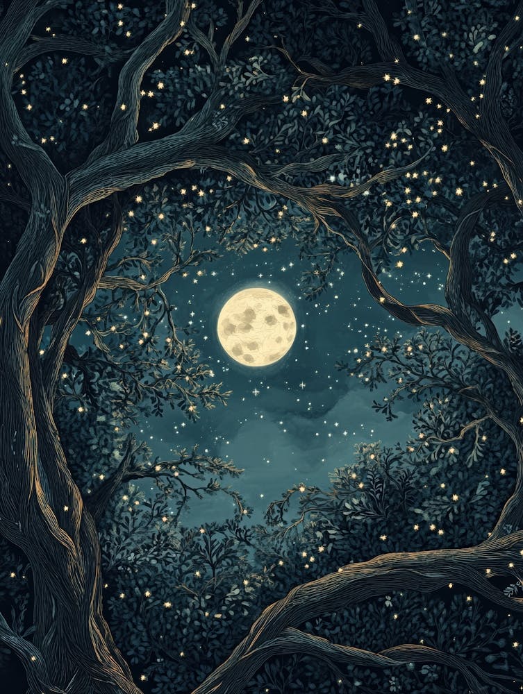 Full Moon In The Forest 1