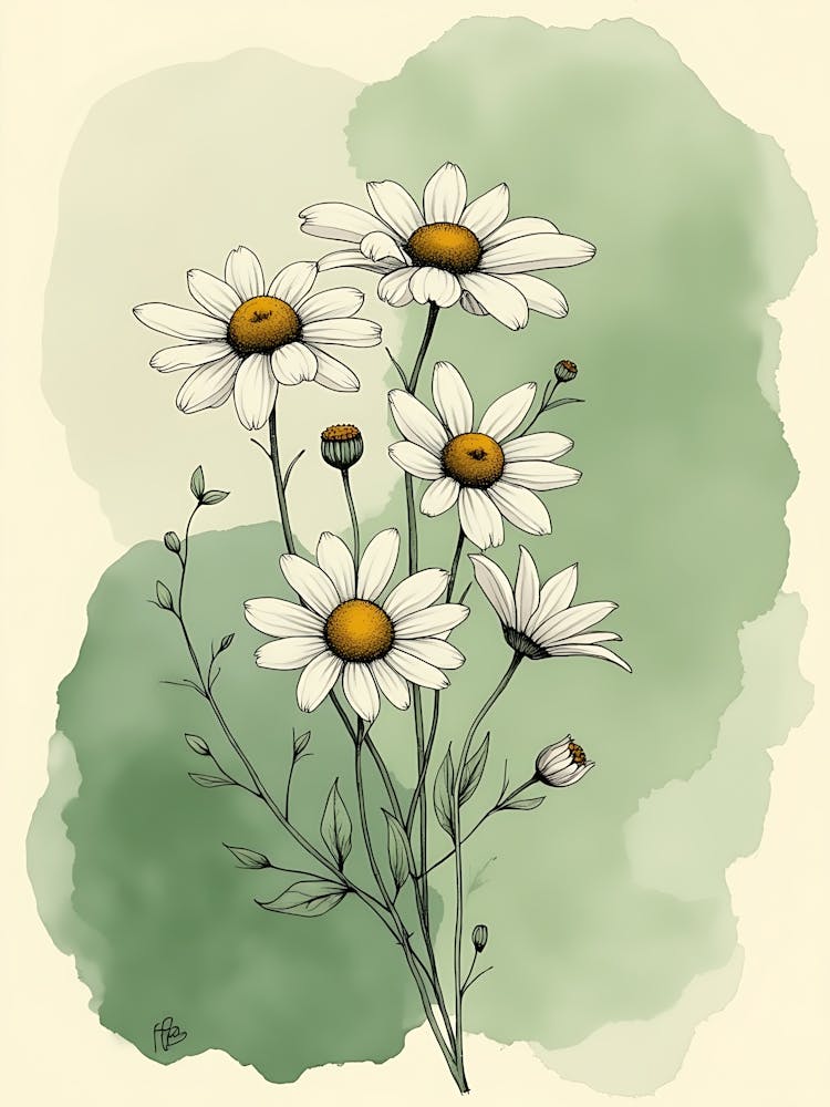 Abstract Sage Foliage Flow