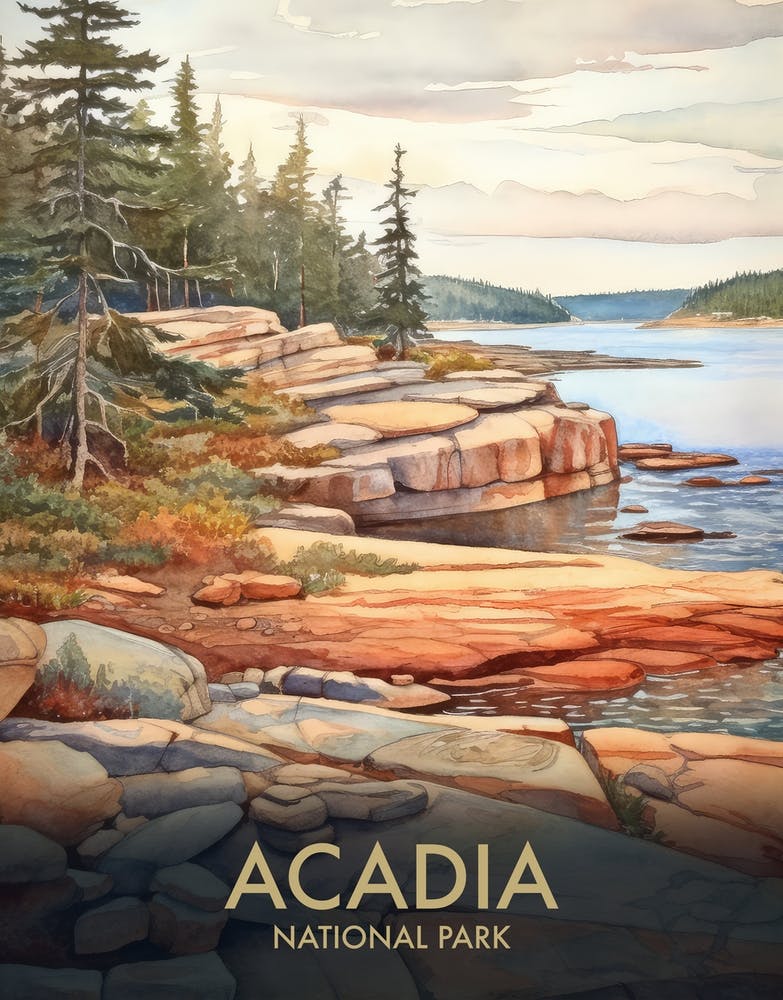 Acadia National Park Vintage Travel Poster 8