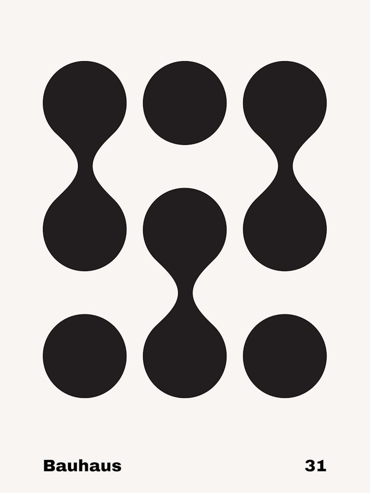 Geometric Bauhaus Poster B&W 31
