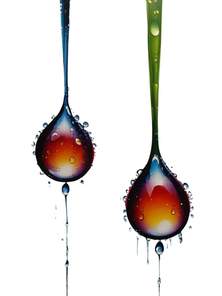 Water Droplets Isolated On White