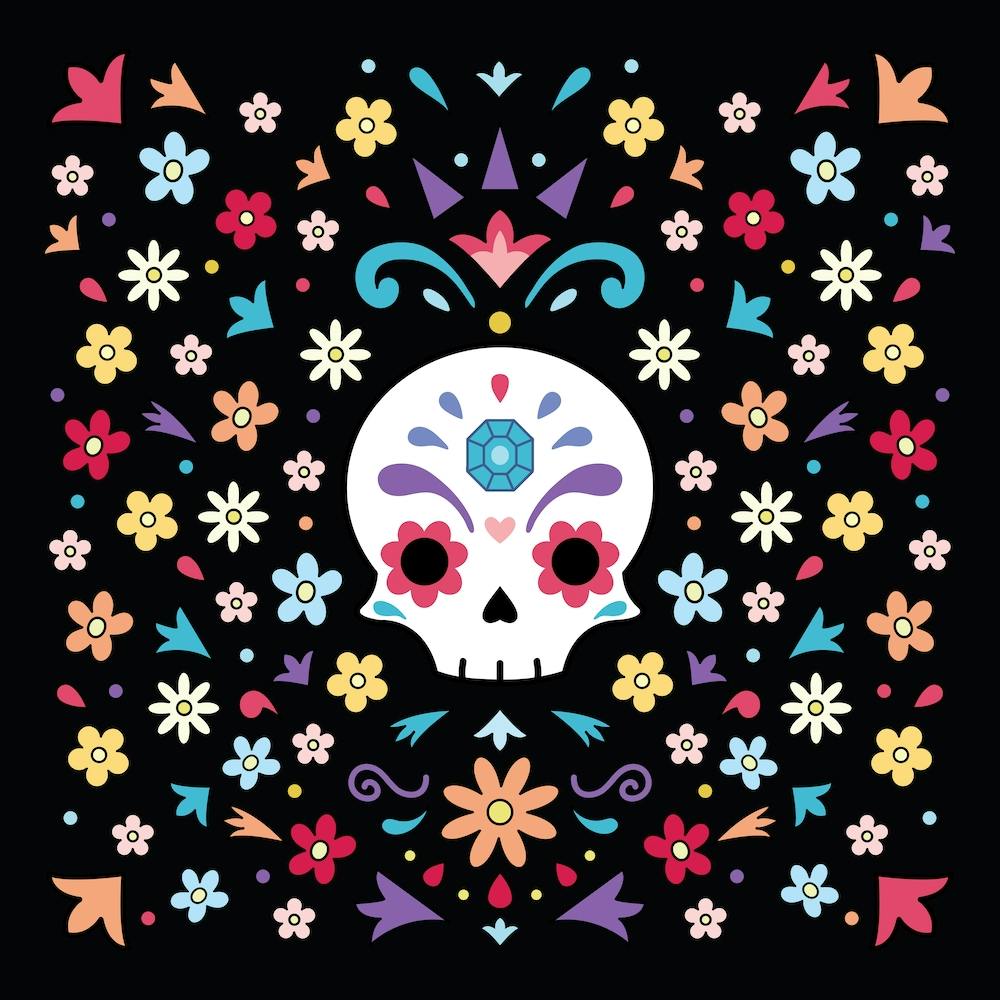 Cute Day Of The Dead Square