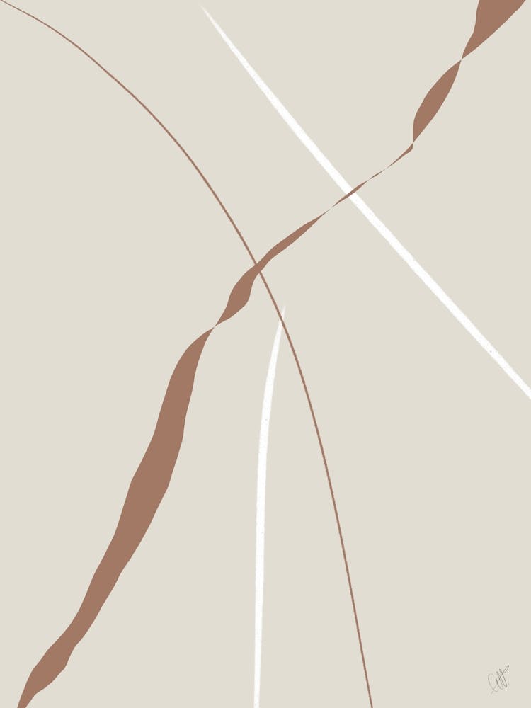 Abstract Lines - Pantone 2025 Mocha Mousse