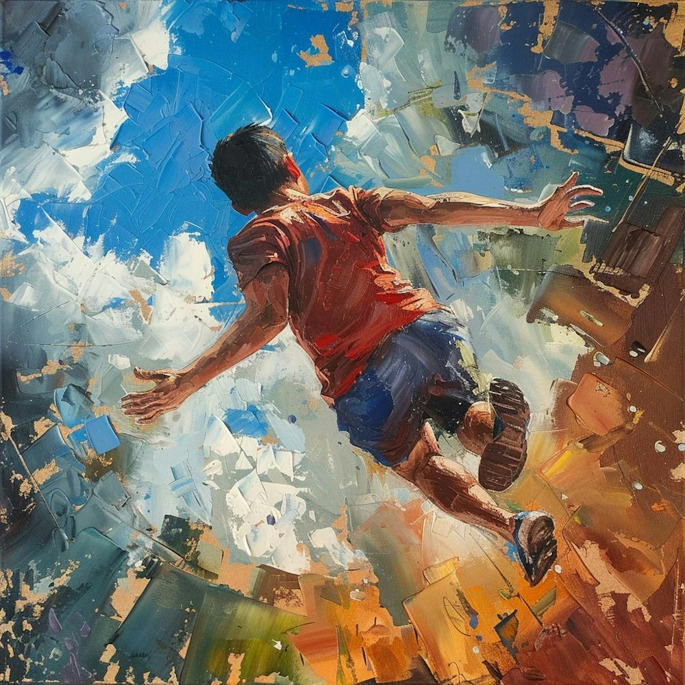 A Parkour Movement Oil Painting Illustration 1719335328 4