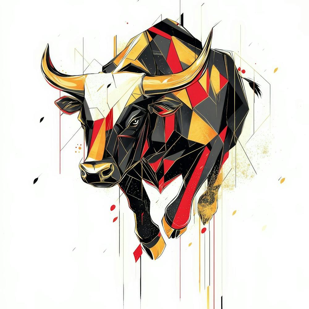 Bull Art.Generated AI. Wall