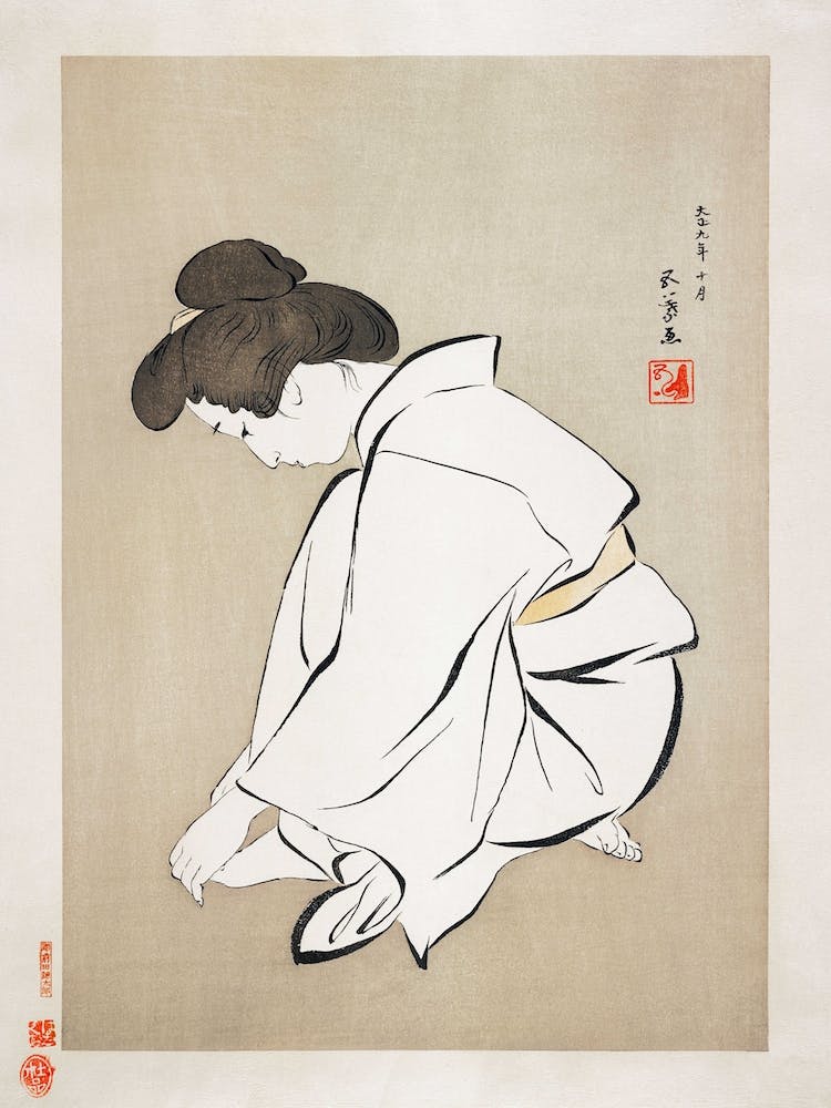 Woman Cutting Her Toenails