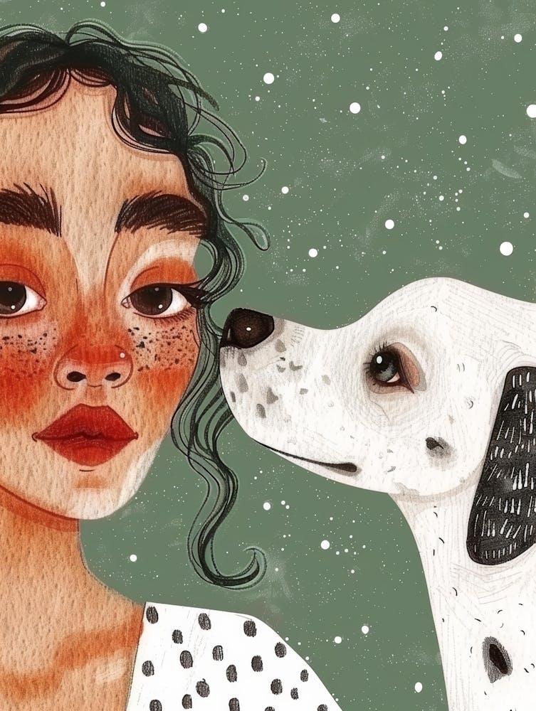 Dalmatian Girl With Dog