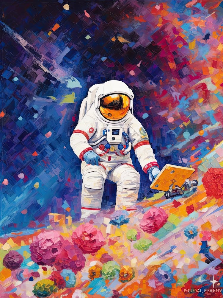 Astronaut And Colourful Bricks 3
