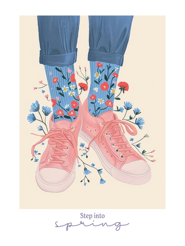 Schritt in den Frühling Blumen und Sneaker Frühling 8