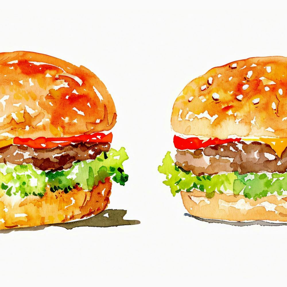 Watercolor Burgers 1