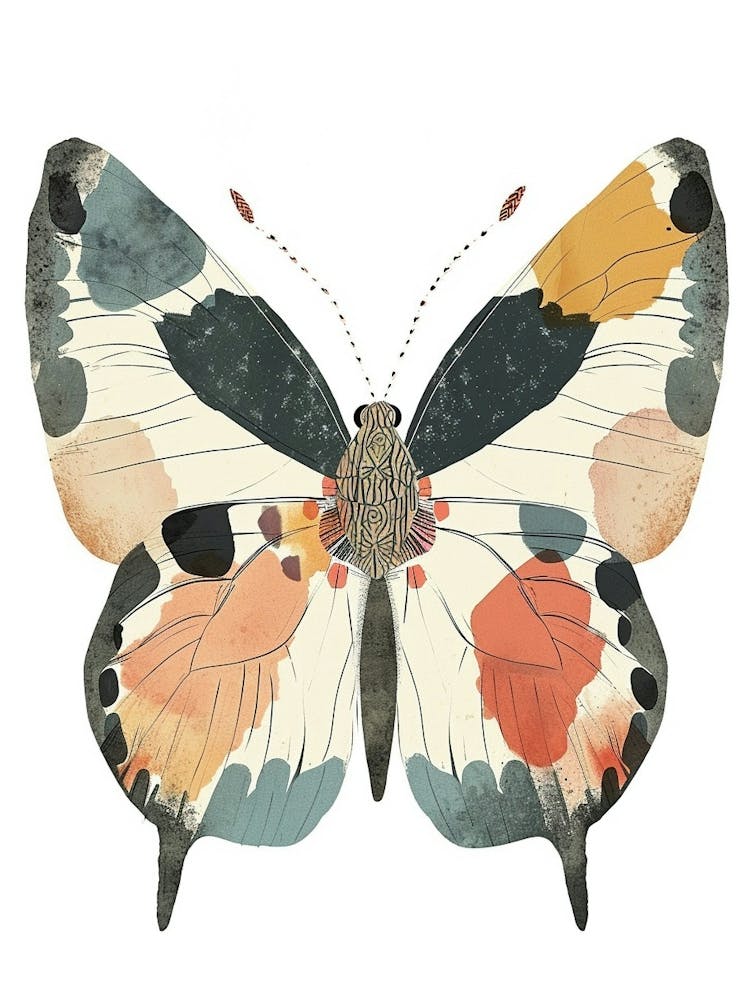 Farbenfrohe Insektenillustration Schmetterling 28