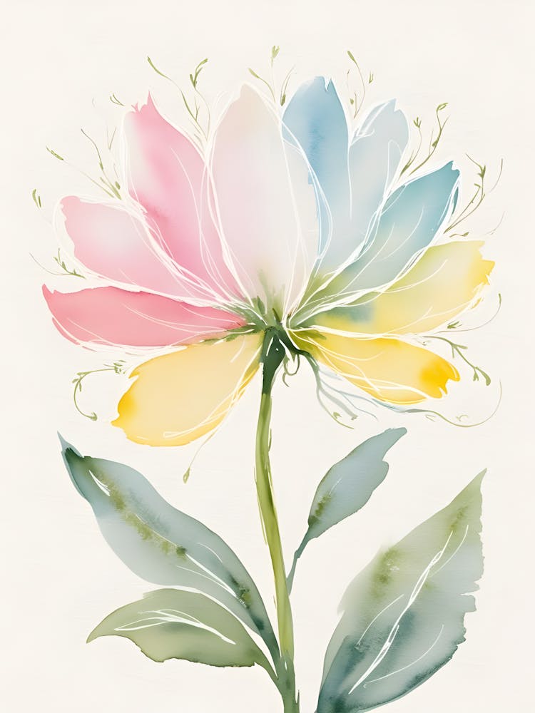Fleur à l'aquarelle