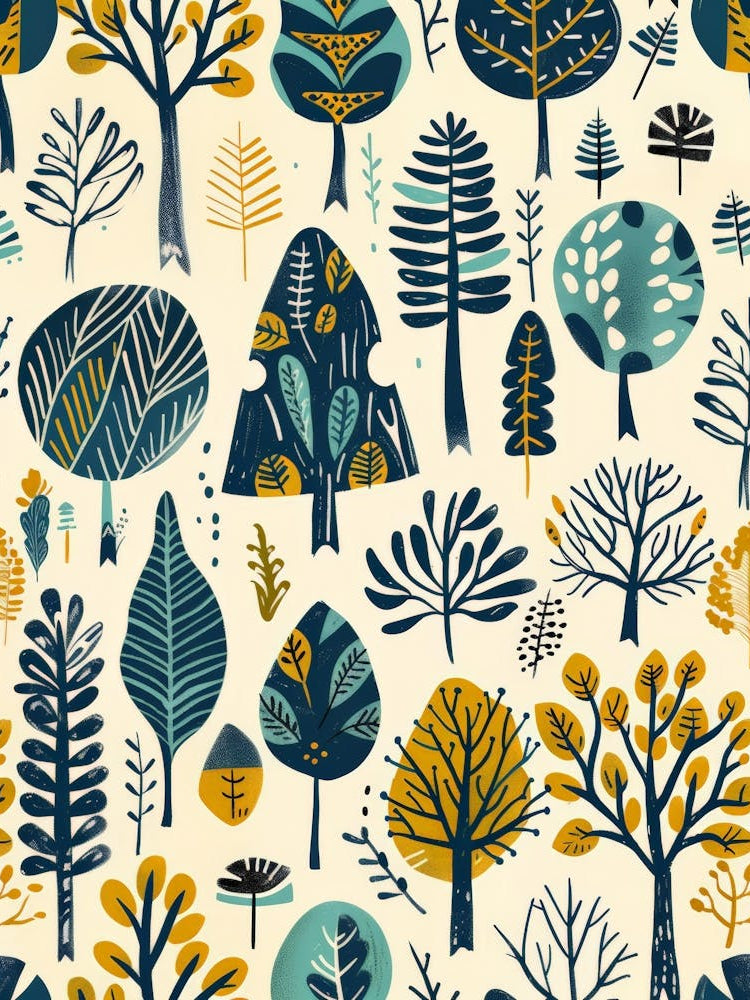 Autumn Trees Seamless Pattern