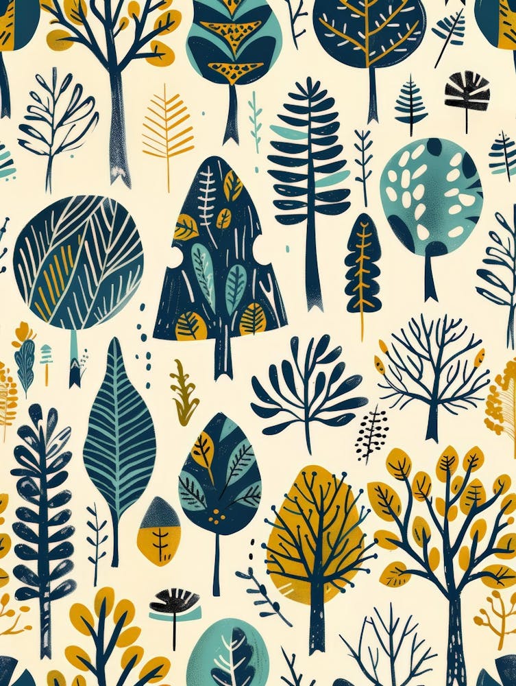 Autumn Trees Seamless Pattern