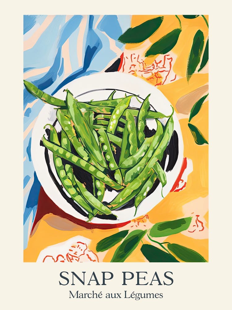 Marche Aux Legumes Snap Peas Summer Illustration 2