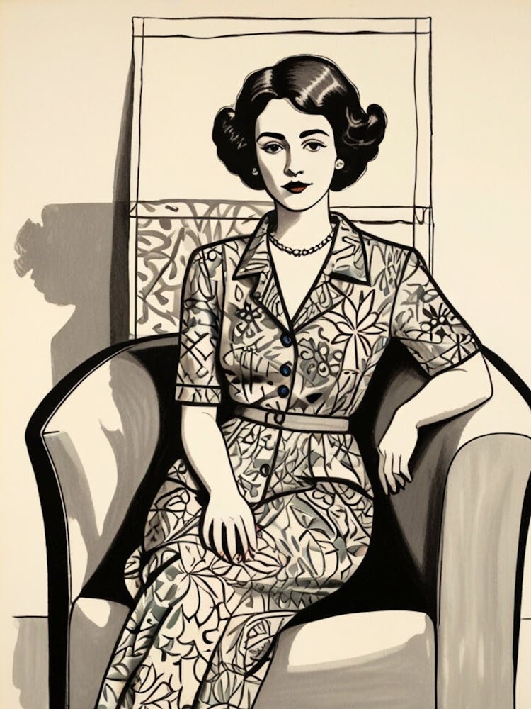 Dame Assise Dans Un Fauteuil