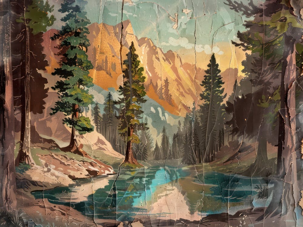 Retro Mountains Illustration 6