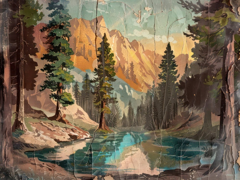 Illustration Rétro Montagnes 6