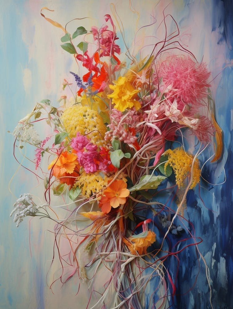 Abstract Flower Painting Celosia 1