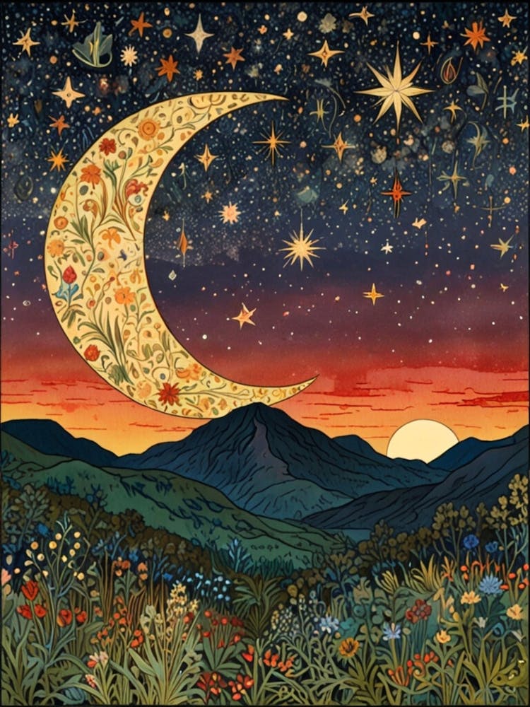 William Morris Moon And Stars 6