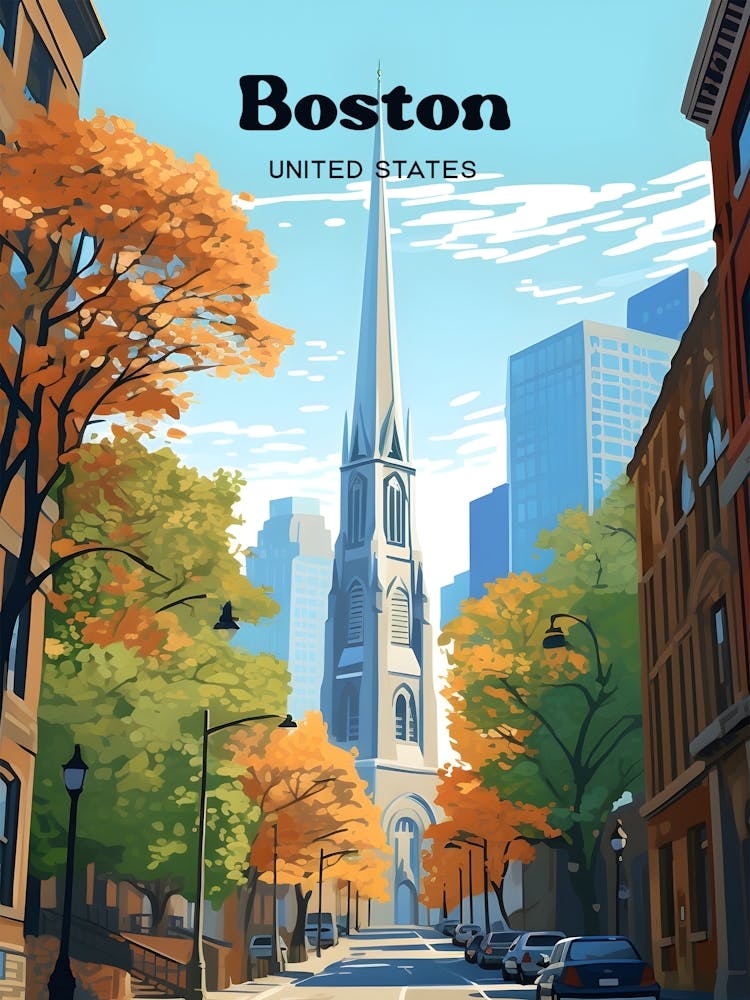 Boston United States Bridge Travel Art