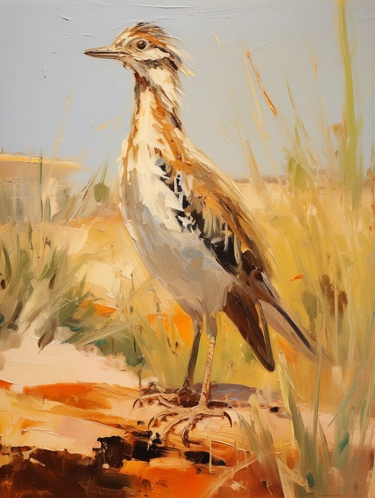 Peinture d'Oiseau Grand Géocoucou 1