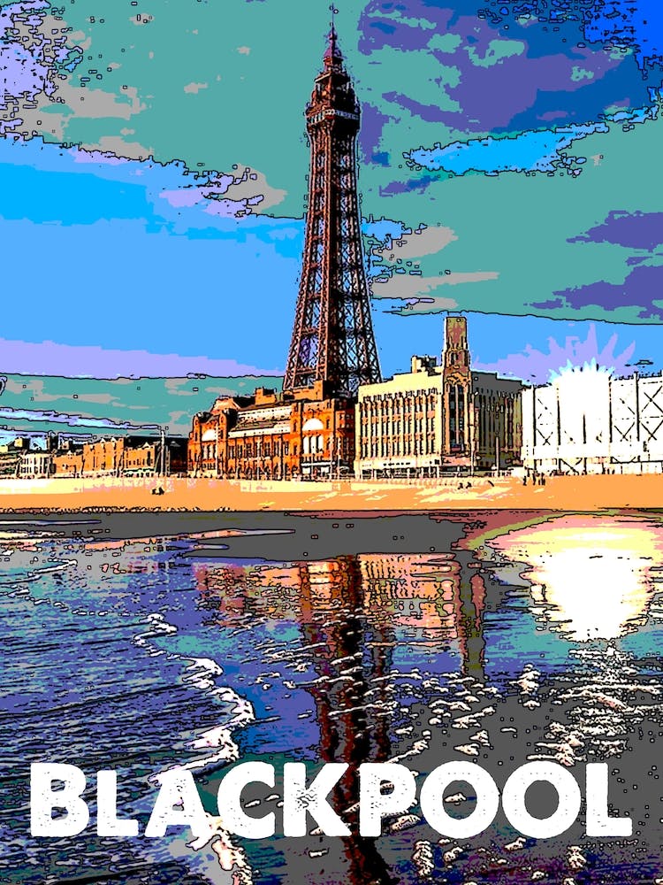 Blackpool British Holiday Art Wall Print