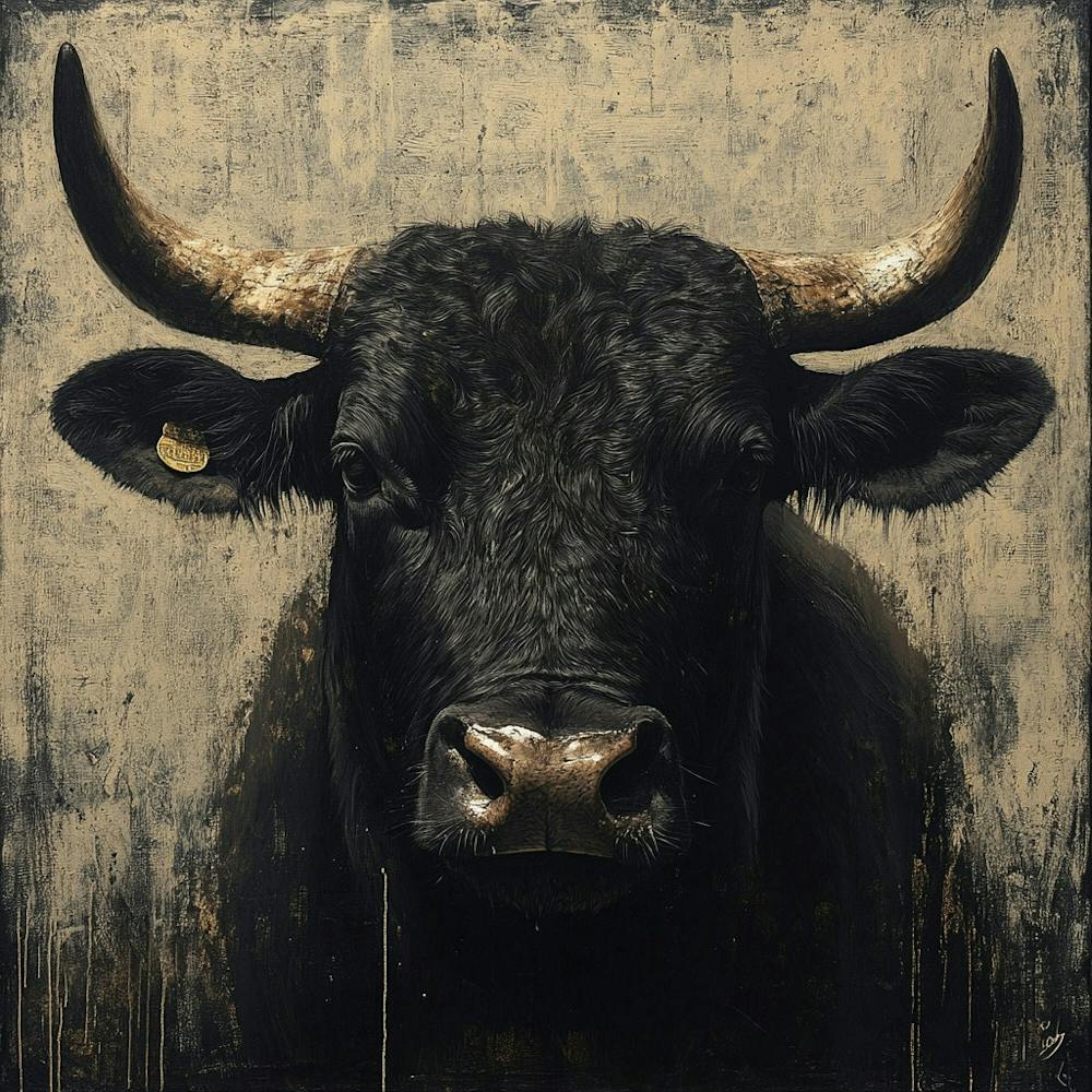 Bull Black Looking at you