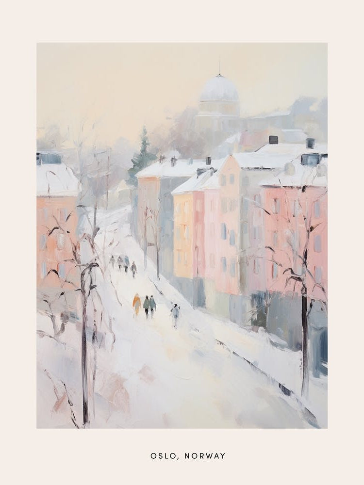 Dreamy Winter Painting Poster Oslo Norway 2