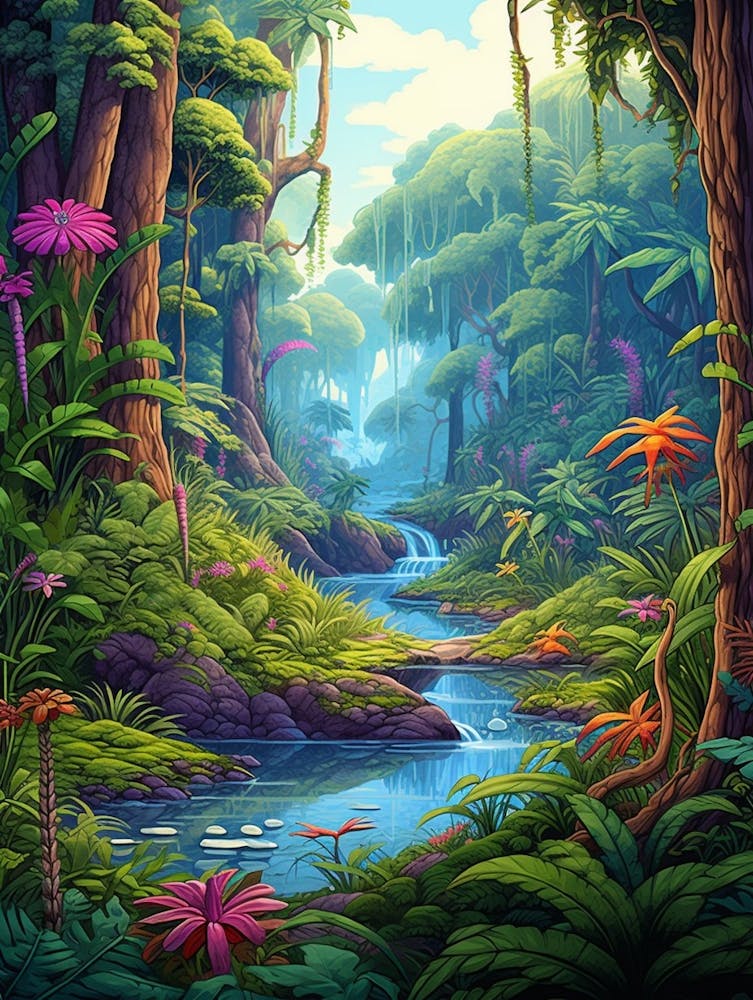 Dschungellandschaft Pixelkunst 1