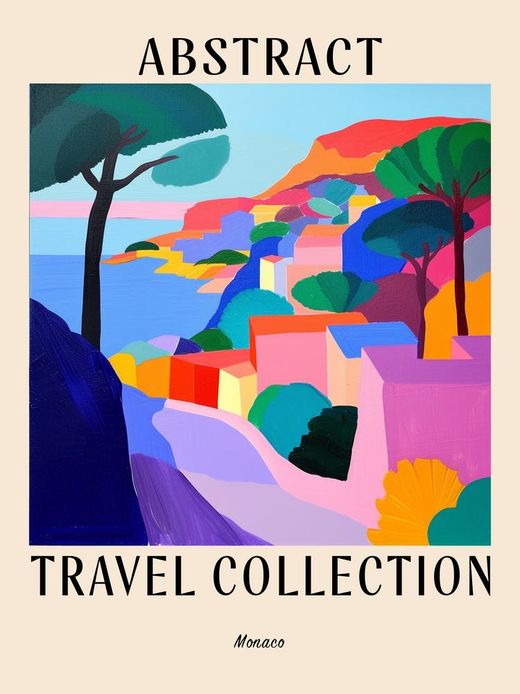 Abstract Travel Collection Poster Monaco 1