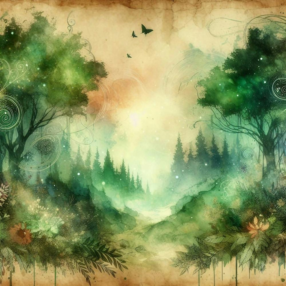 Watercolor Of A Forest 7