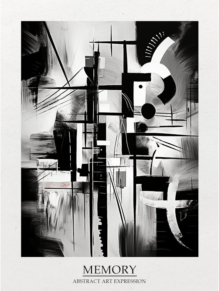 Memory Abstract Black And White 2 Poster