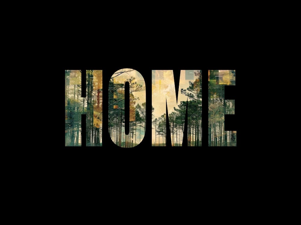 Home Poster Forest Collage Vintage 2