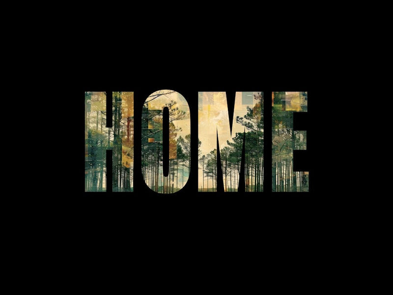 Home Poster Forest Collage Vintage 2