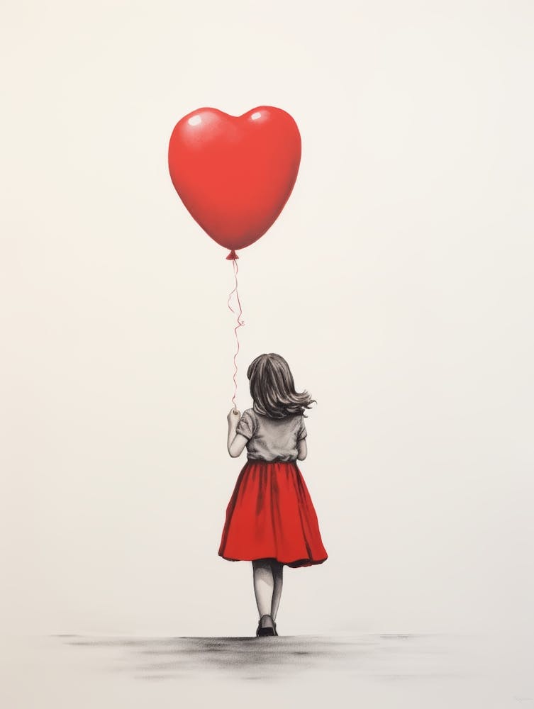 Little Girl With Red Balloon 1