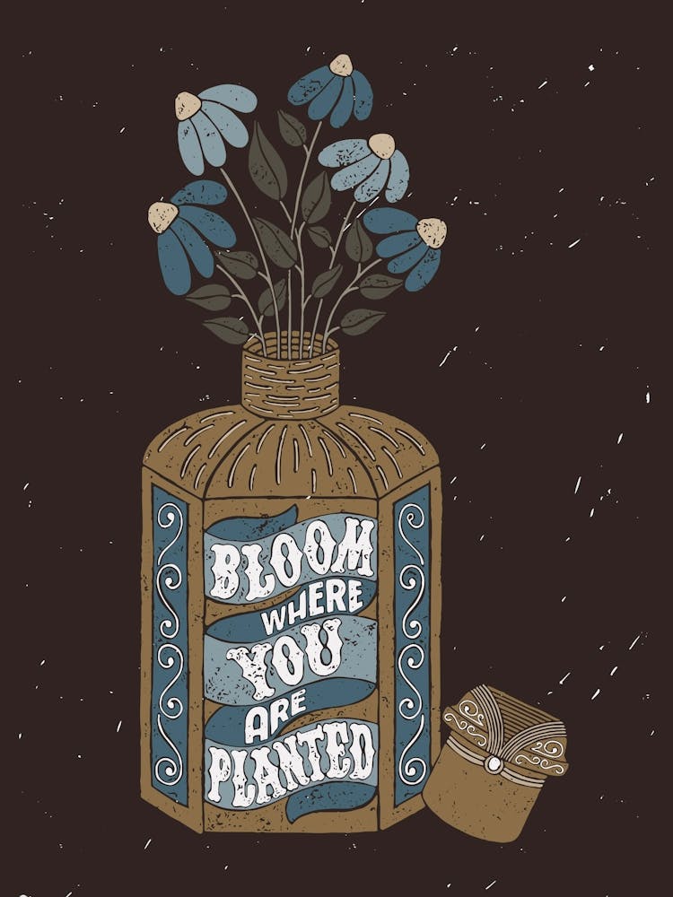 Bloom Where You Are Planted Light Brown