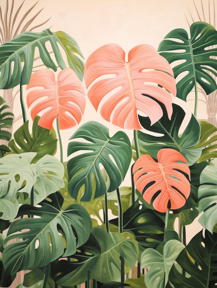 Tropische Pflanzenmalerei Monstera Deliciosa 3