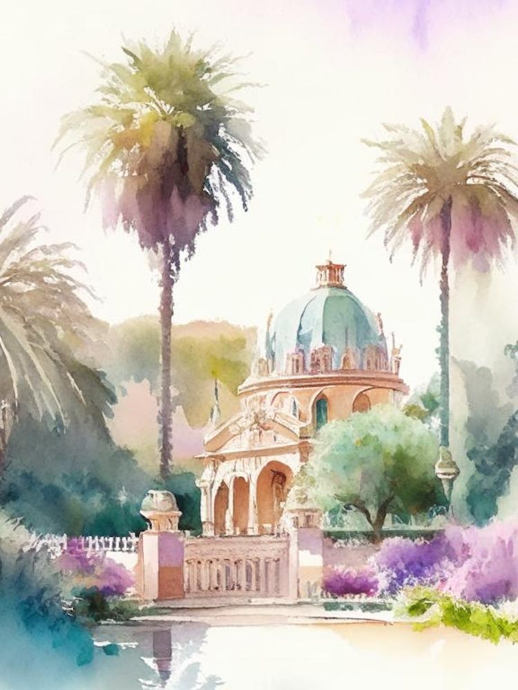 Balboa Park, 2, Usa Aquarelle Pastel